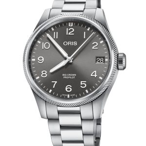 ORIS Big Crown Propilot Big Date armbåndsur, grå skive med lænke - 41mm