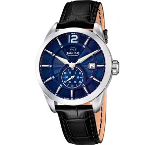 Sort-læderrem ur med blå urskive - Jaguar Acamar J663/2.