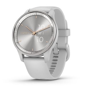Garmin Vivomove Trend smartwatch i sølv med silikonerem