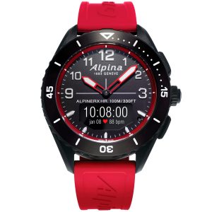 Alpina AlpinerX Alive Black/Red AL-284LBR5AQ6 - Man - 45 mm - Smartwatch - Digitalt/Smartwatch - Safirglas